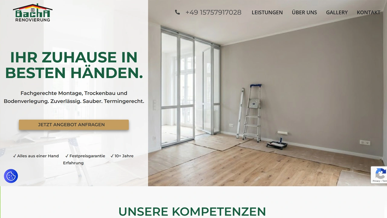 Bacha Renovierung Website Interface
